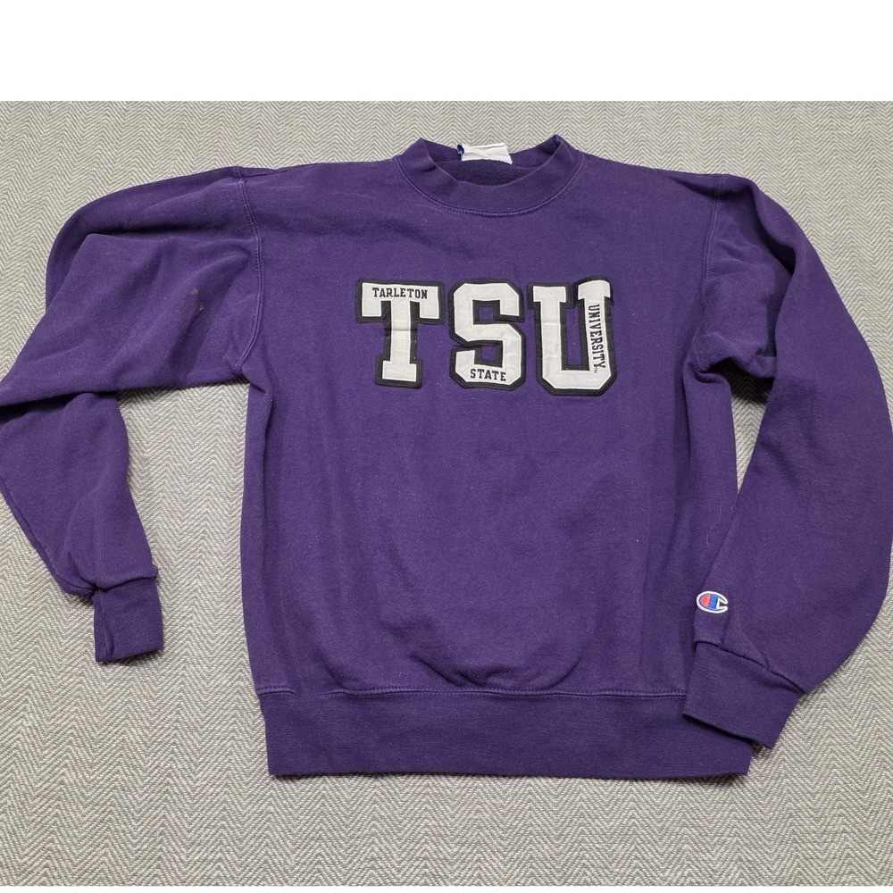 Champion Tarleton State University TSU Sweatshirt Purple‎ Mens Small Crewneck